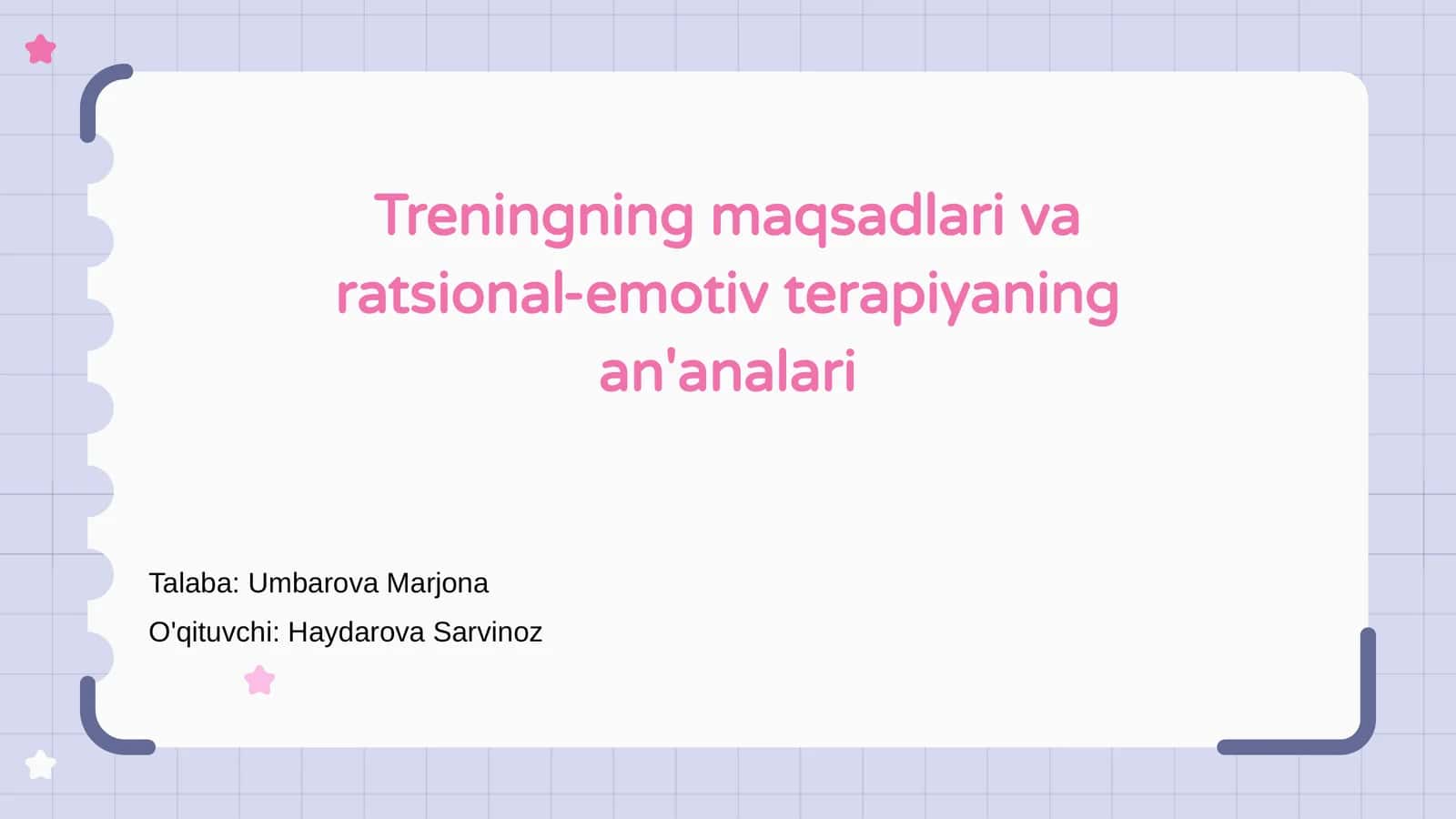 Treningning maqsadlari va ratsional-emotiv terapiyaning an'analari