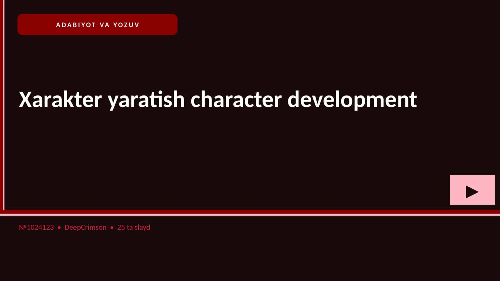 Xarakter yaratish character development