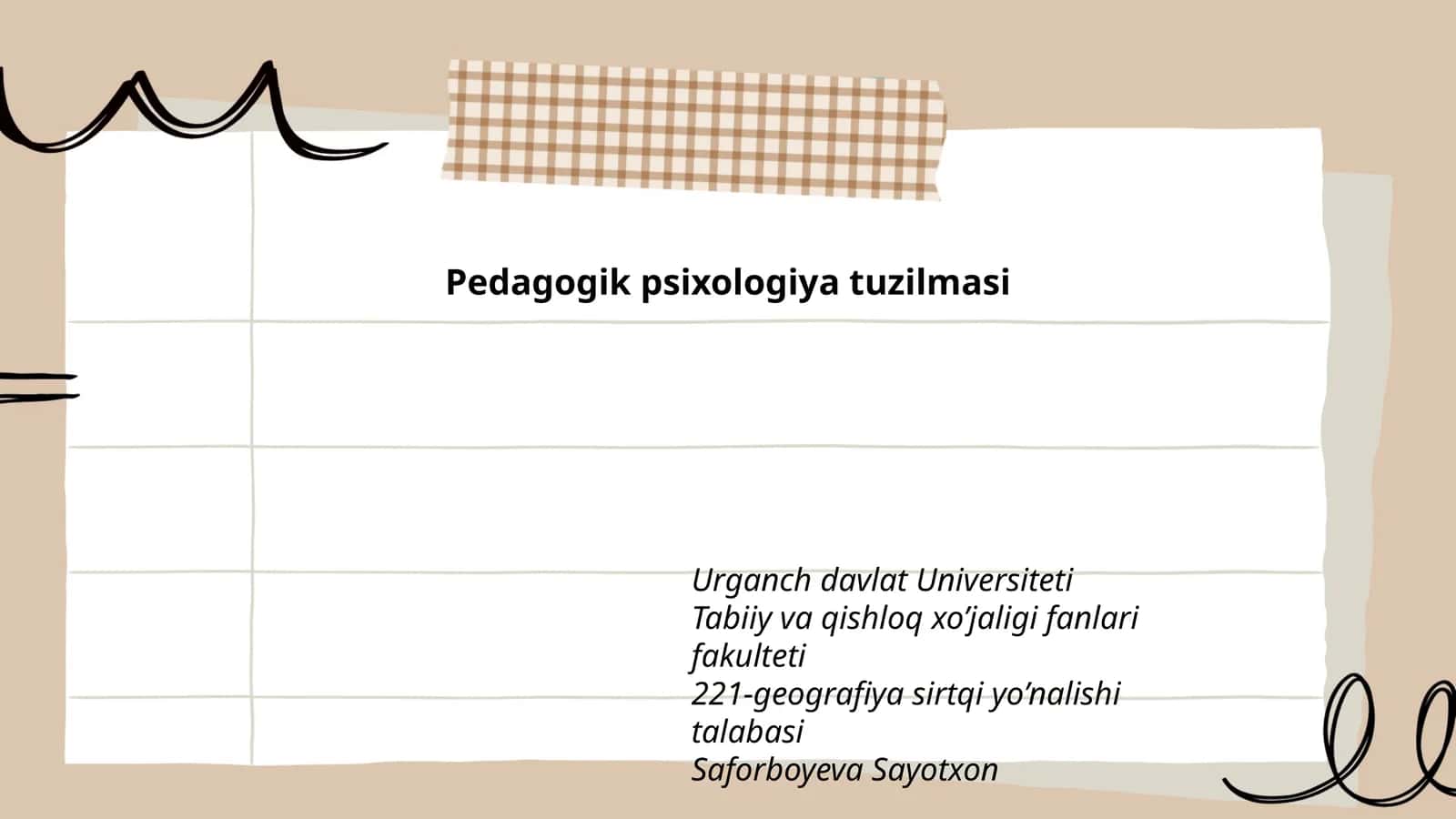 Pedagogik psixologiya tuzilmasi