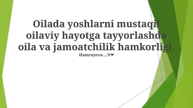 Oilaviy va jamoatchilik hamkorligi