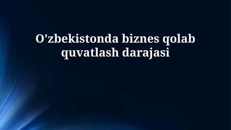O'zbekistonda biznes qolab quvatlash darajasi
