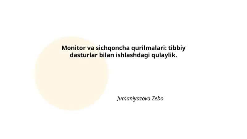 Monitor va sichqoncha qurilmalari