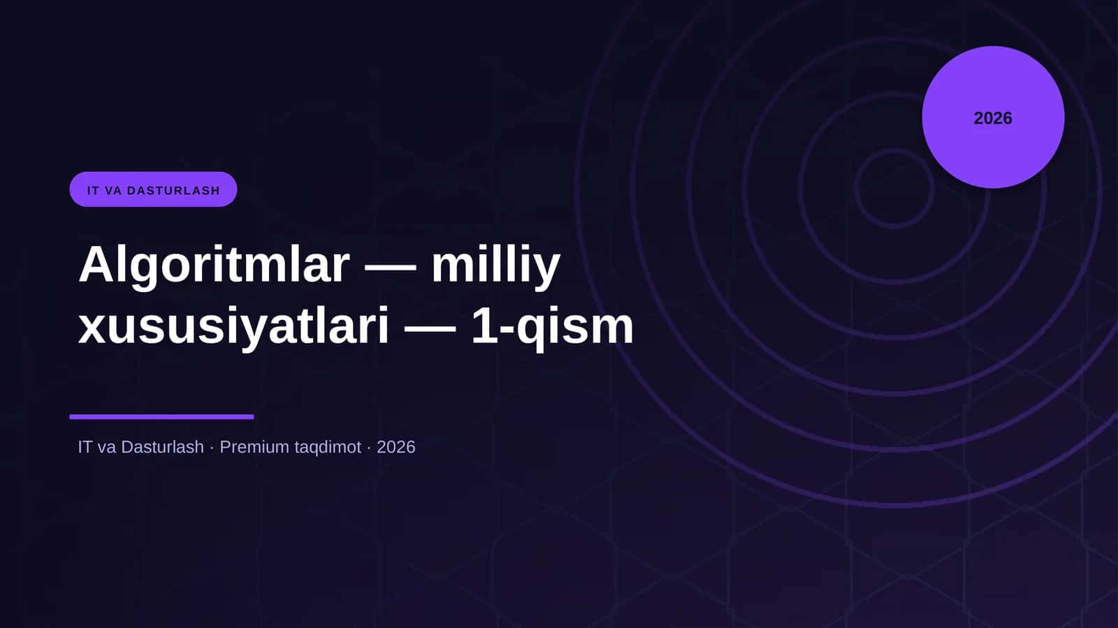 Algoritmlar — milliy xususiyatlari — 1-qism