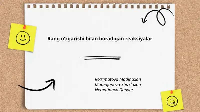 Rang o'zgarishi bilan boradigan reaksiyalar