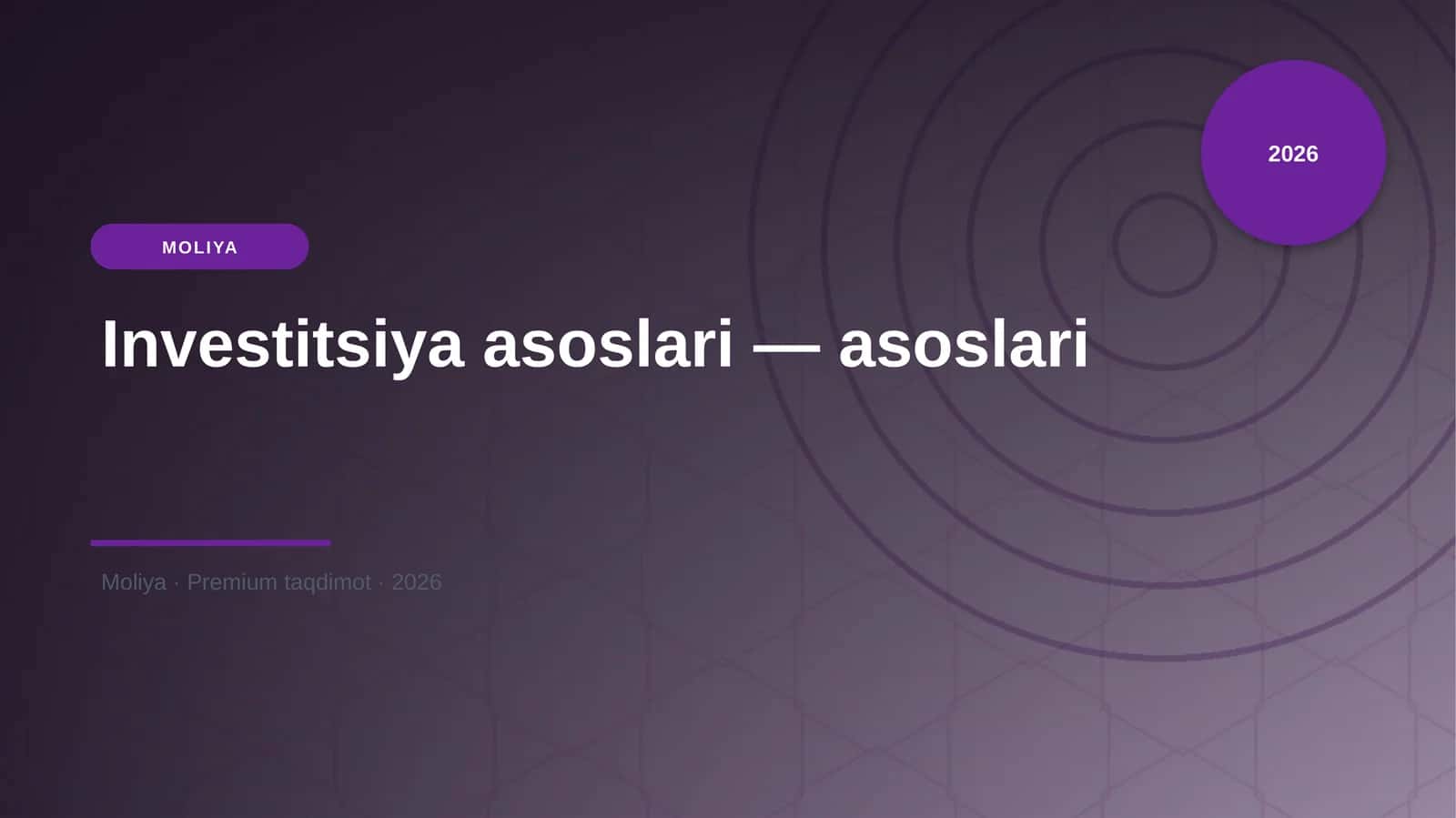Investitsiya asoslari — asoslari