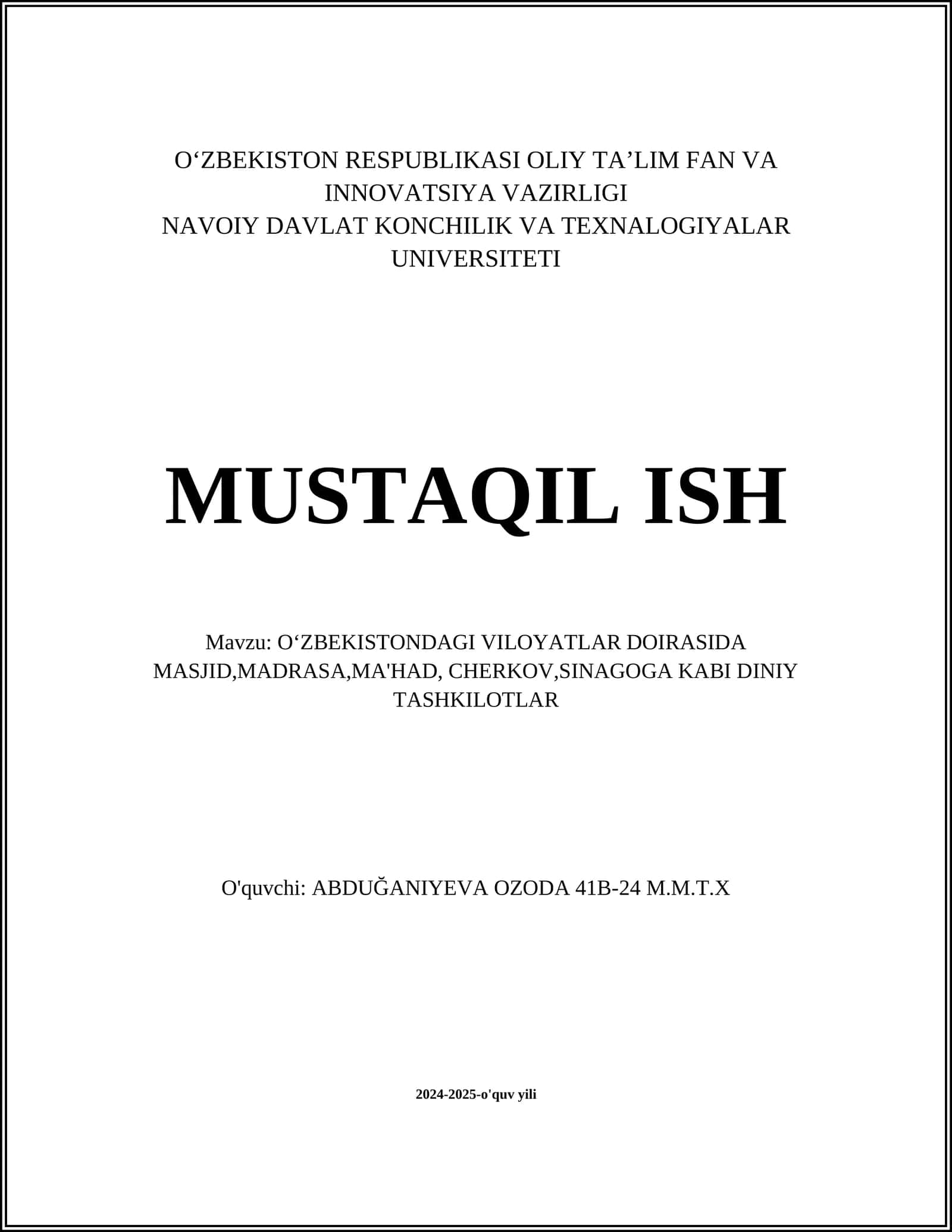 Toshkent shahridagi masjidlar tarixi