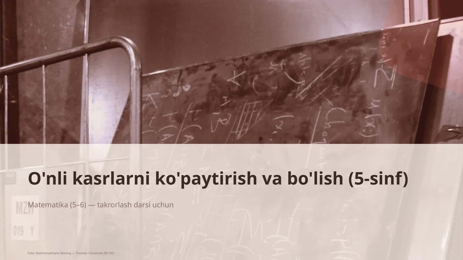 O'nli kasrlarni ko'paytirish va bo'lish (5-sinf)