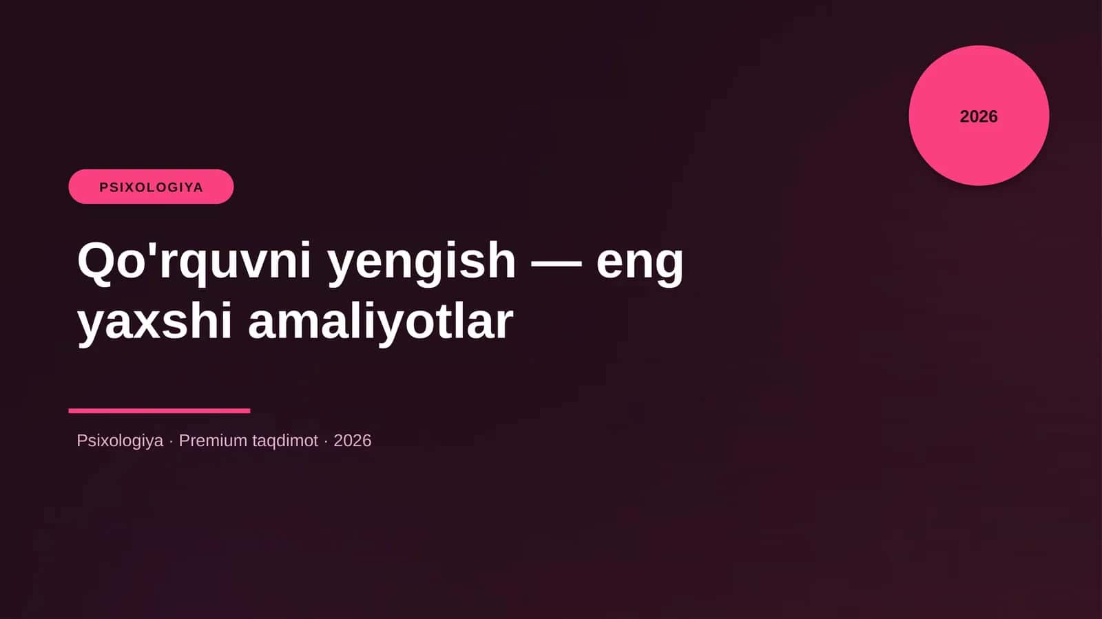 Qo'rquvni yengish — eng yaxshi amaliyotlar