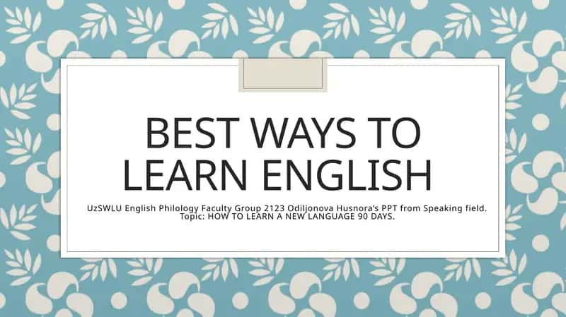 HOW TO LEARN A NEW LANGUAGE 90 DAYS