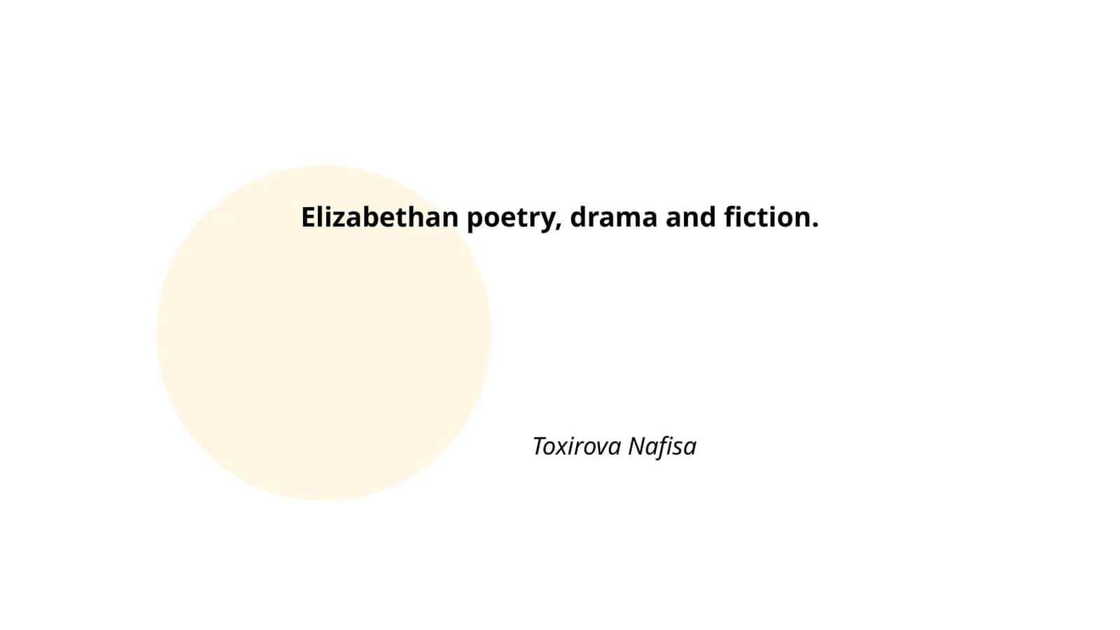 Elizabethan poetry, drama and fiction