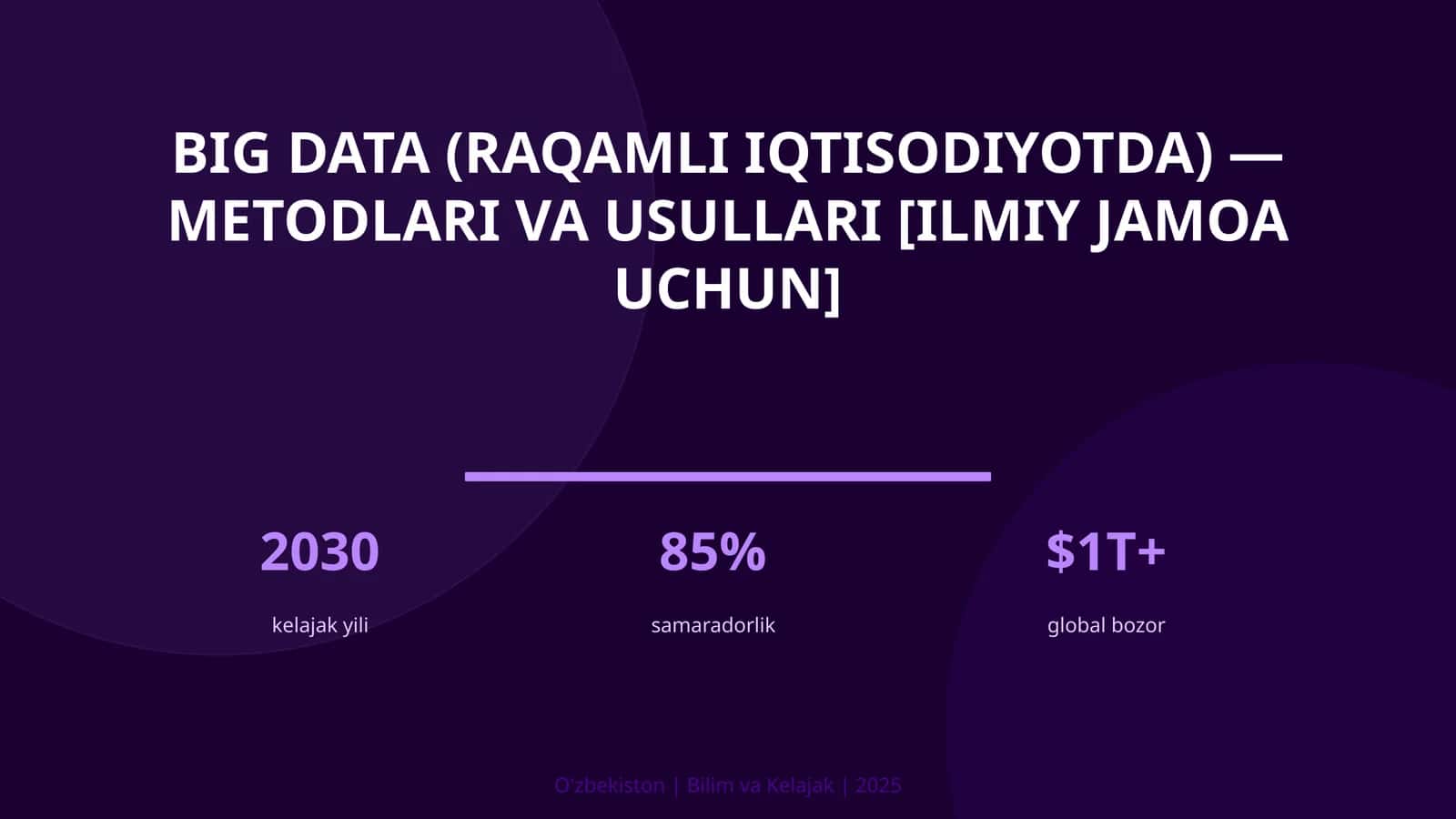 Big Data (raqamli iqtisodiyotda) — metodlari va usullari [ilmiy jamoa uchun]