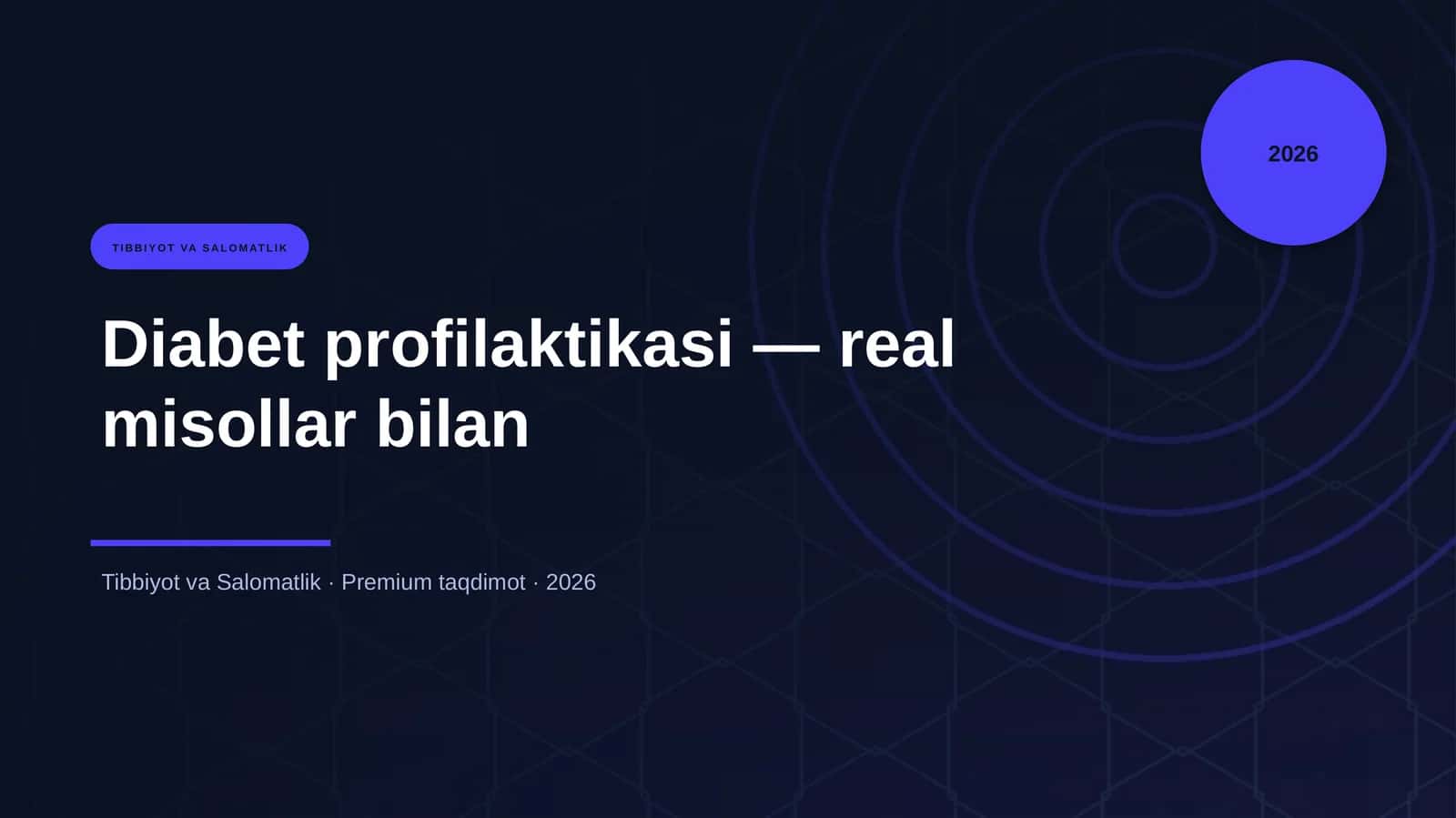 Diabet profilaktikasi — real misollar bilan