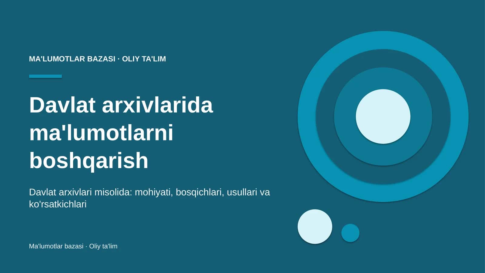 Davlat arxivlarida ma'lumotlarni boshqarish