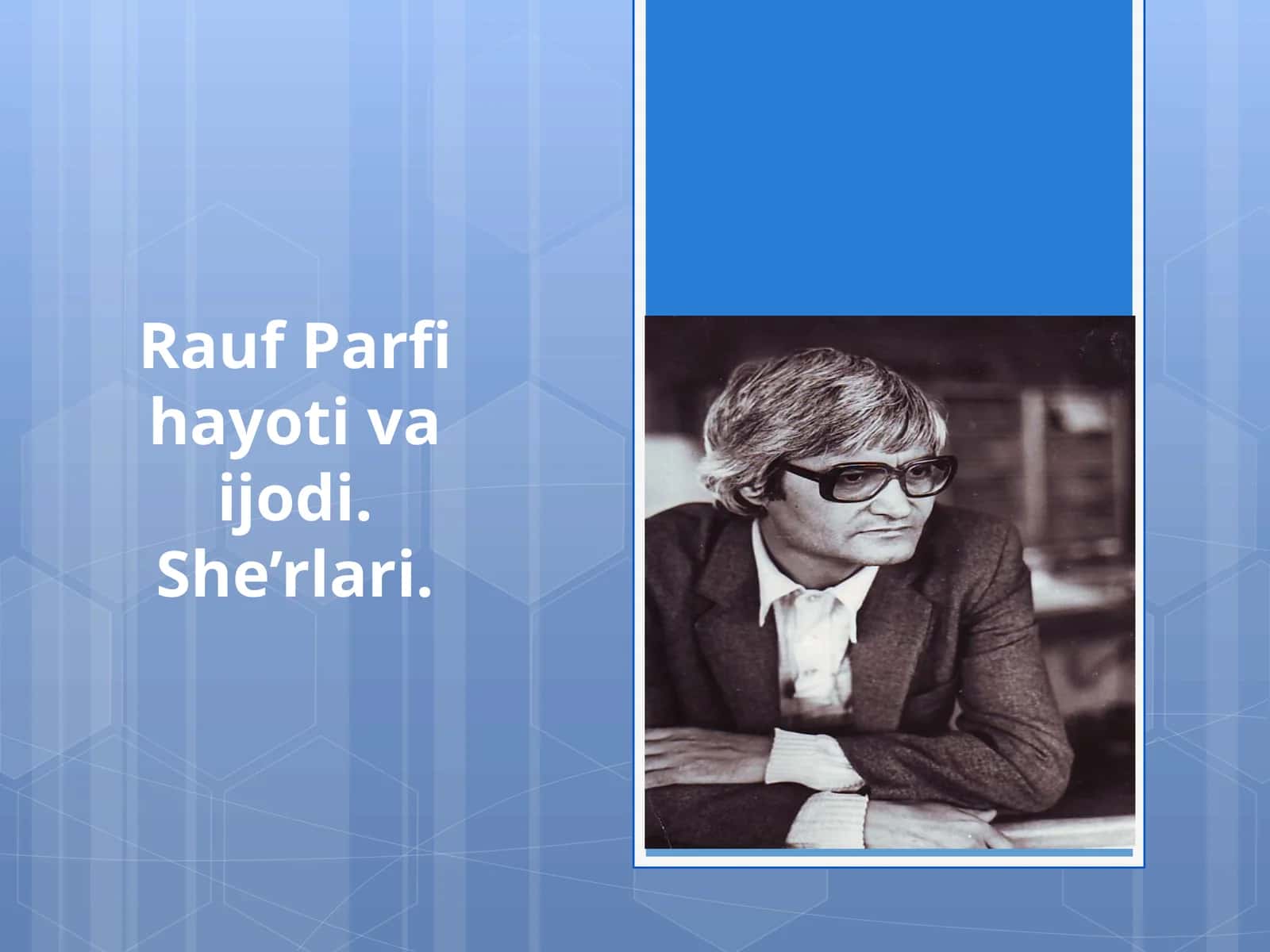 Rauf Parfi Hayotiva Ijodi She’rlari