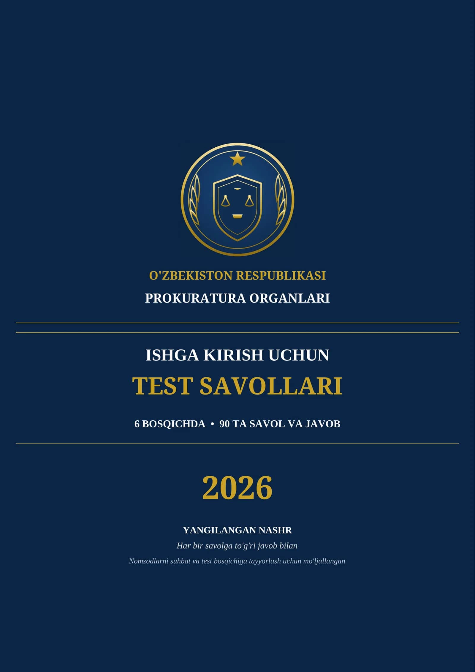 Prokuratura test savollari 2026