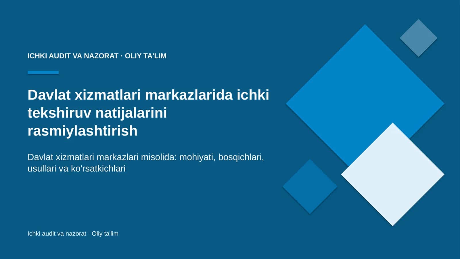 Davlat xizmatlari markazlarida ichki tekshiruv natijalarini rasmiylashtirish