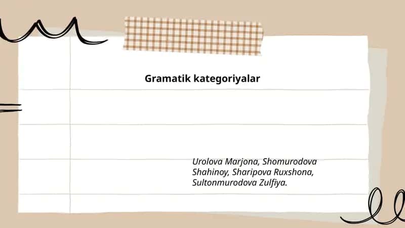Gramatik kategoriyalar