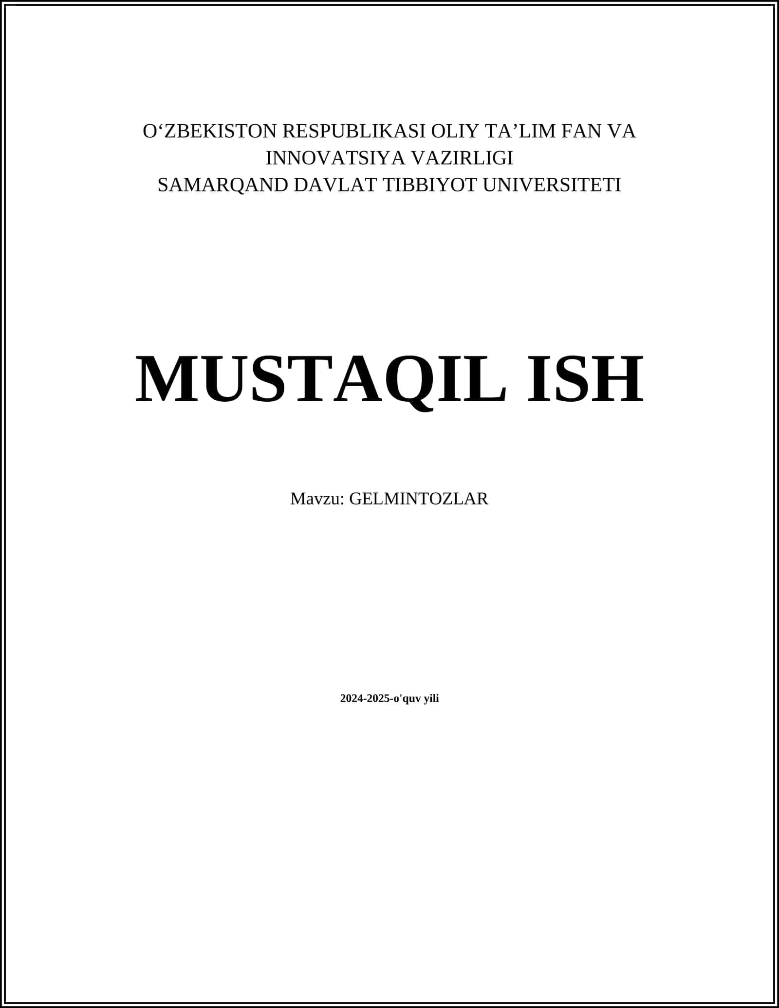 Gelmintozlar