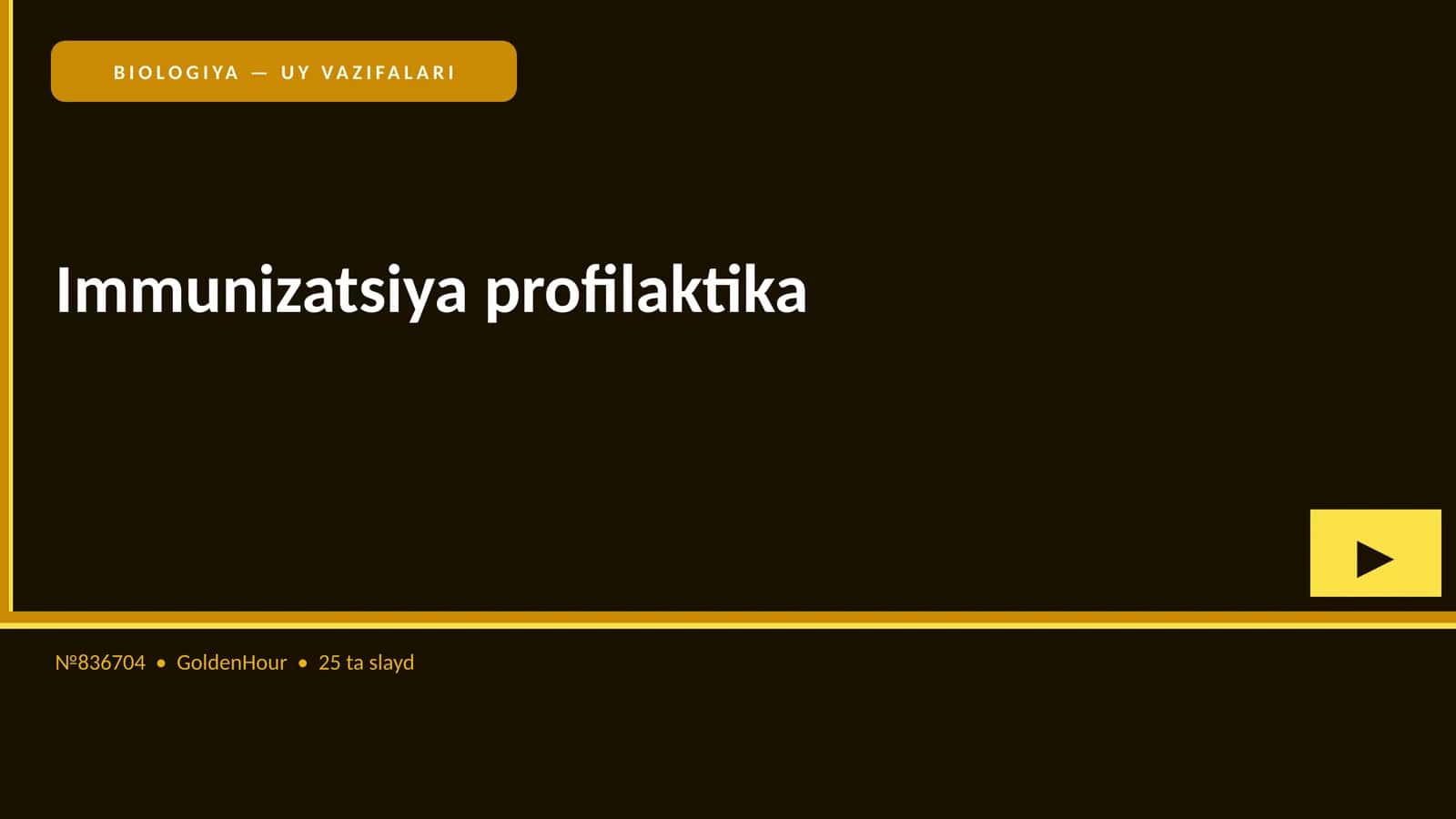 BIOLOGIYA — UY VAZIFALARI