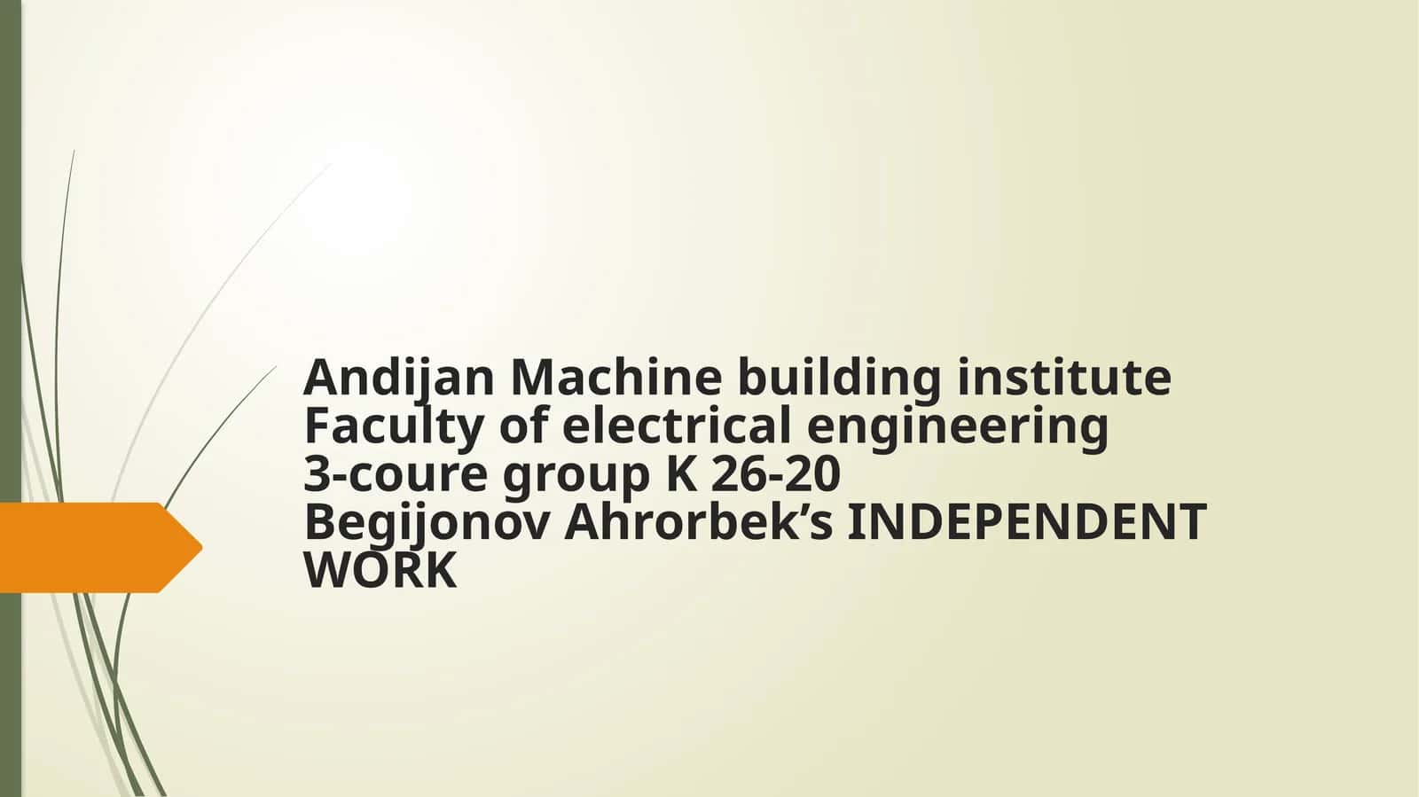INDEPENDENT WORK