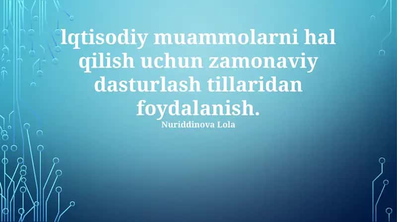 Zamonaviy Dasturlash Tillarini Tanlash