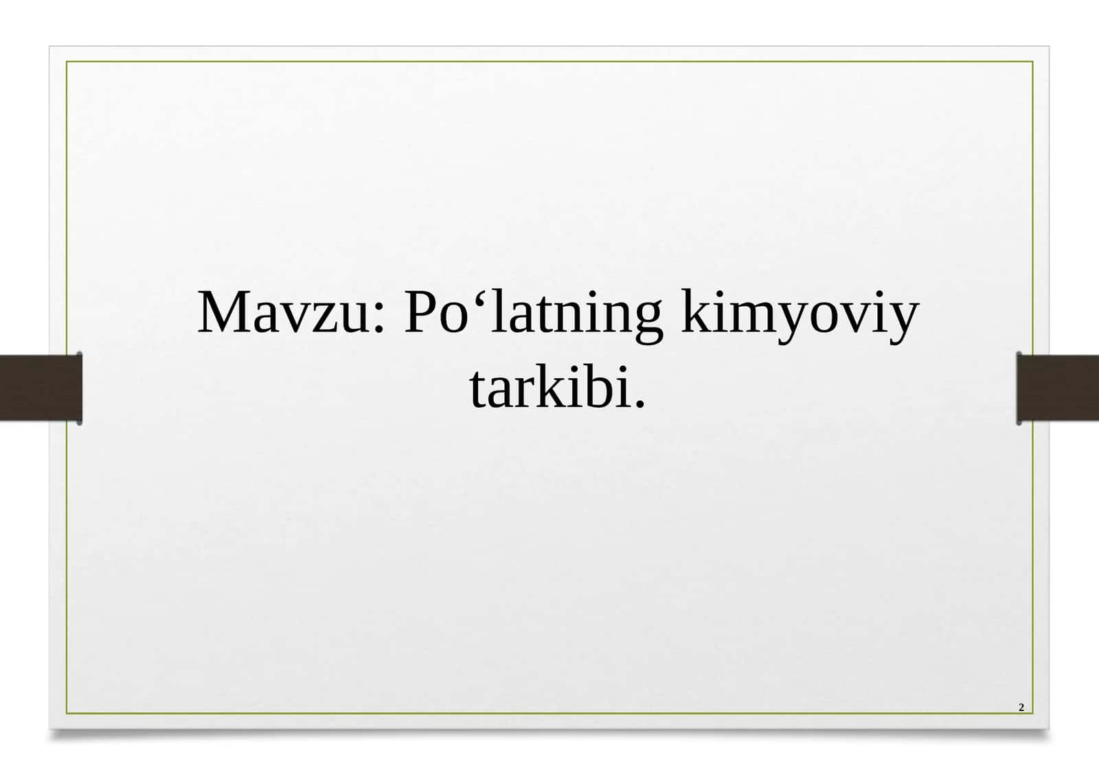 po`latning kimyoviy tarkibi