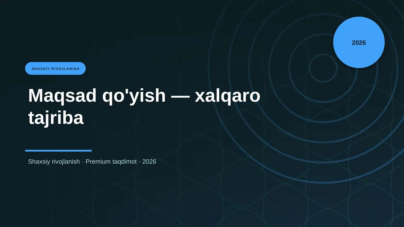 Maqsad qo'yish — xalqaro tajriba