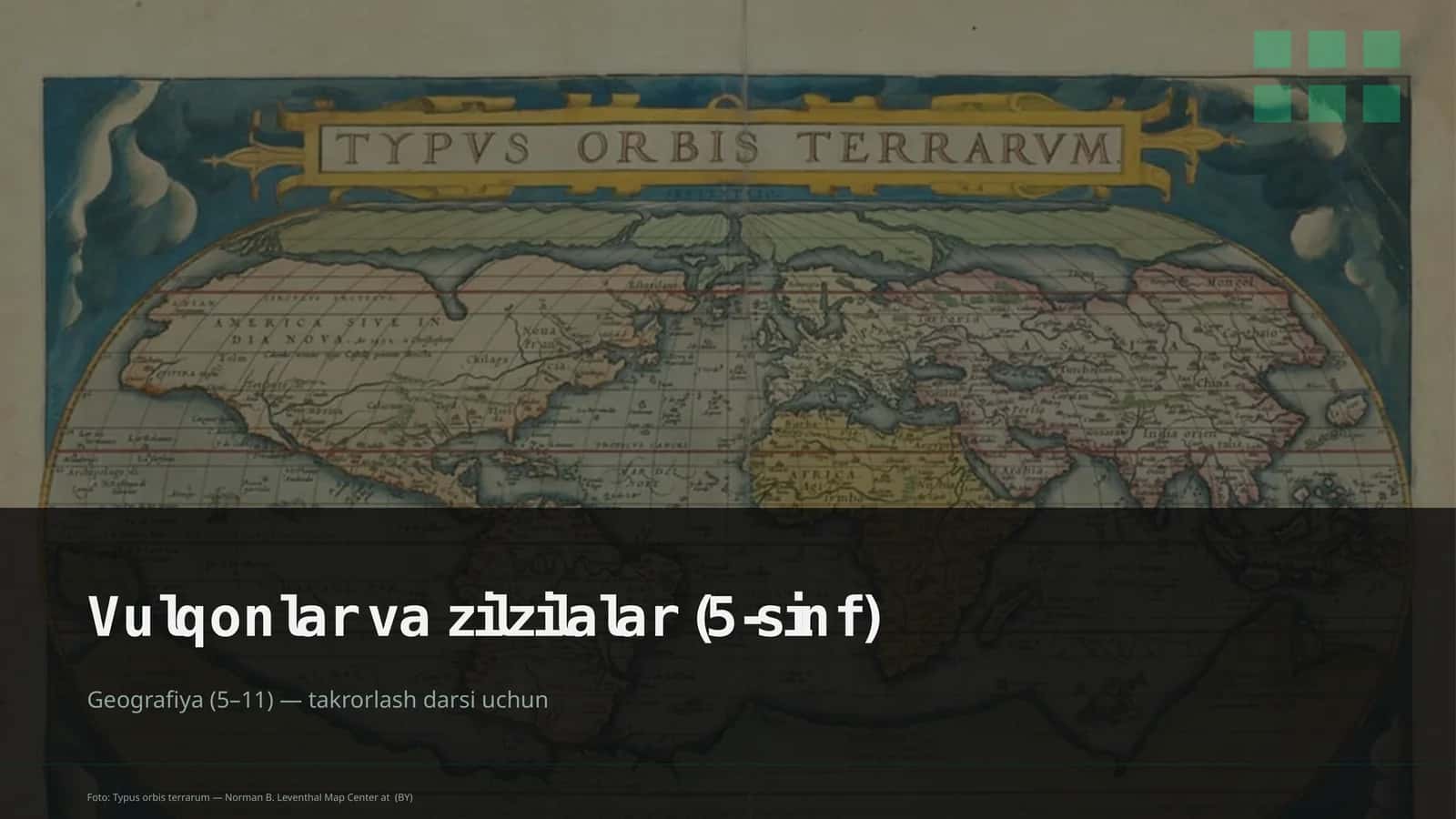 Vulqonlar va zilzilalar (5-sinf)