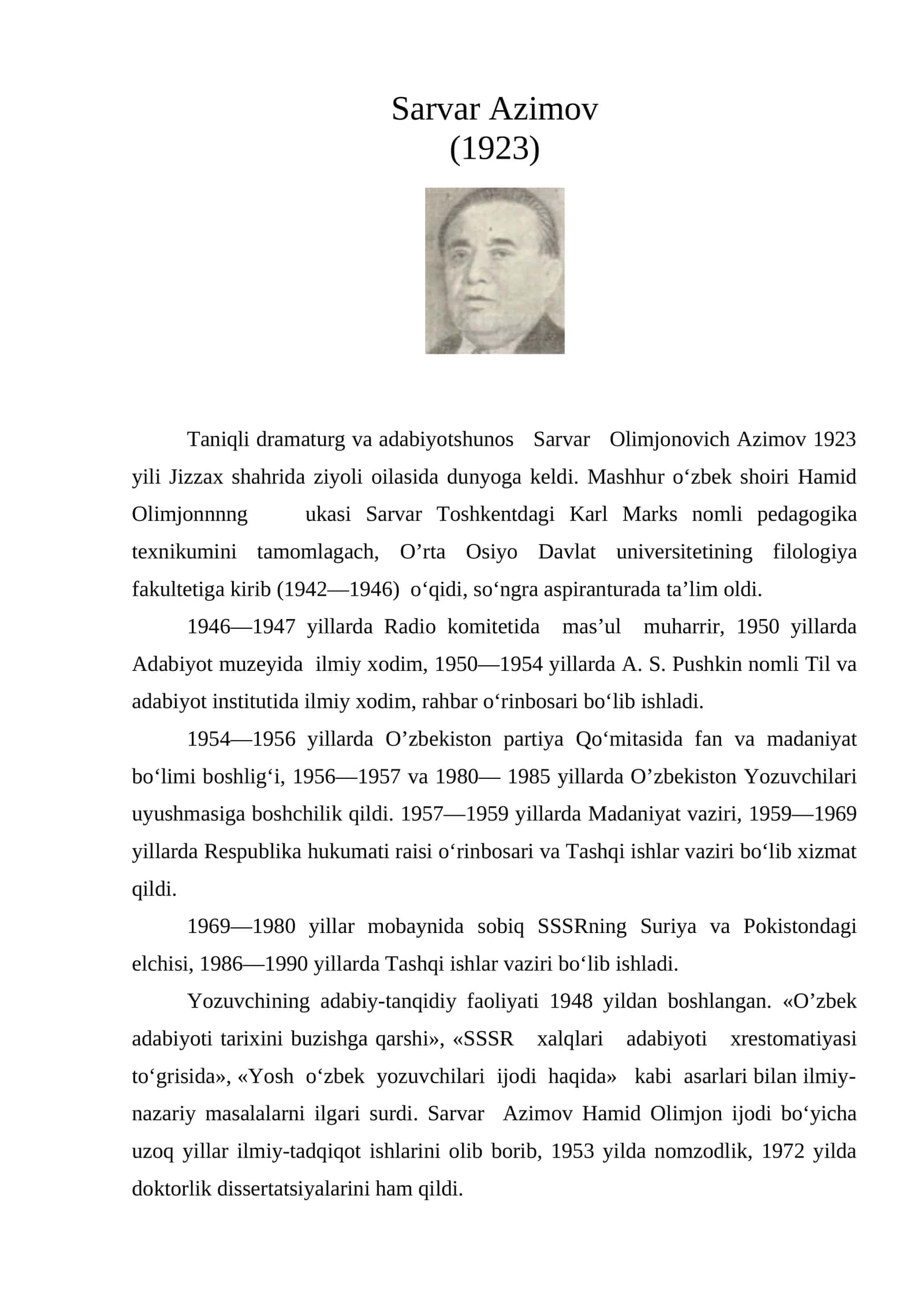 Sarvar Azimov