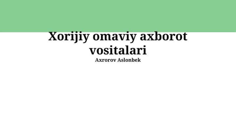 Chet el ommaviy axborot vositalari