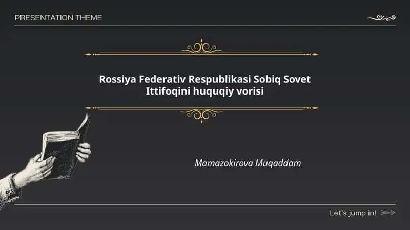 Rossiya Federativ Respublikasi Sobiq Sovet Ittifoqini huquqiy vorisi