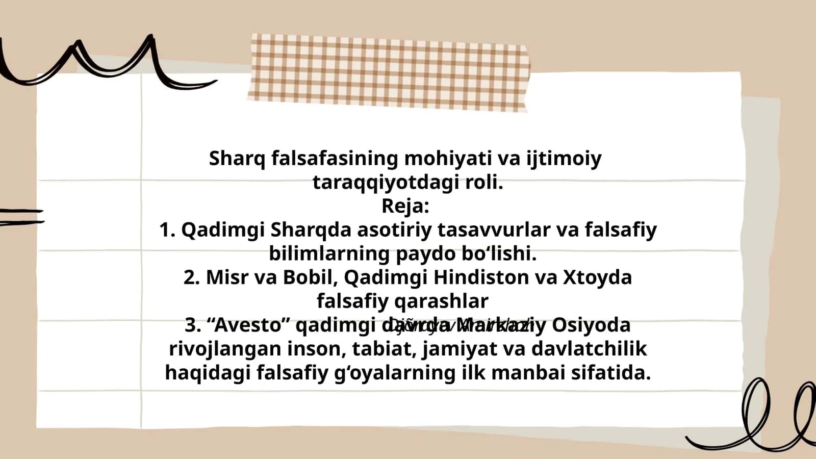 Sharq falsafasining mohiyati va ijtimoiy taraqqiyotdagi roli