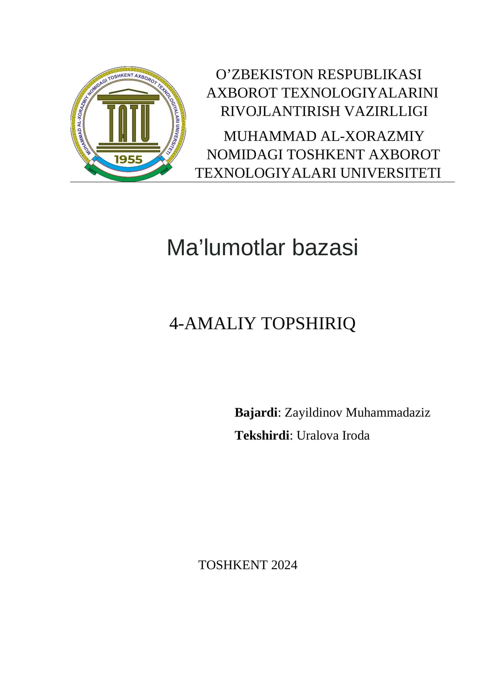 Ma’lumotlarni tanlash va ular ustida amallar