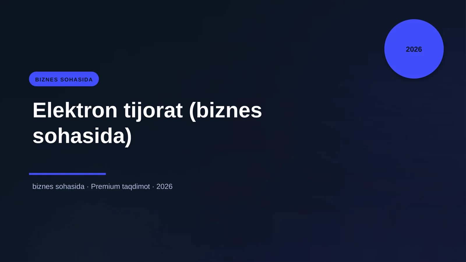 Elektron tijorat (biznes sohasida)