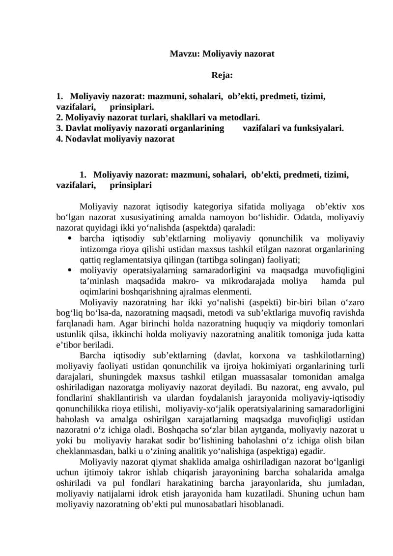 Moliyaviy nazorat