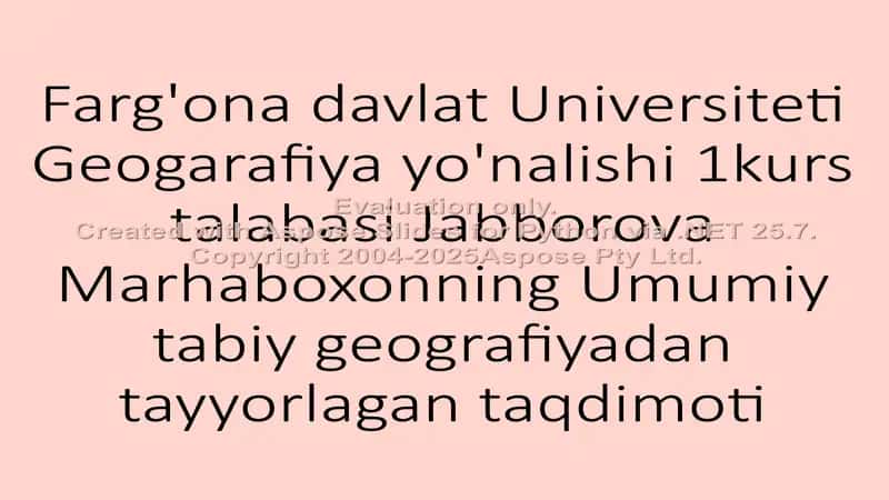 Gidrosfera va uning tarkibiy qismlari