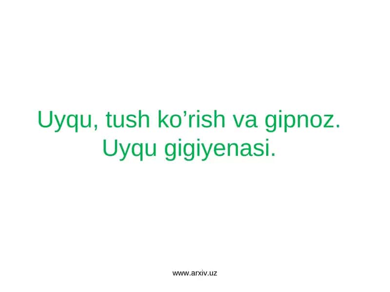 Uyqu gigiyenasi