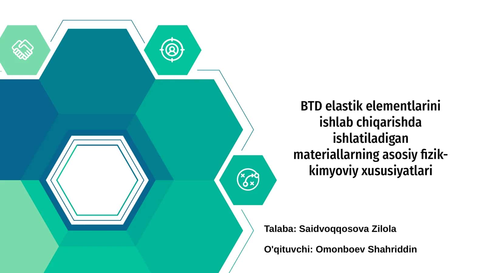 BTD Elastik Elementlarining Kimyoviy Xususiyatlari