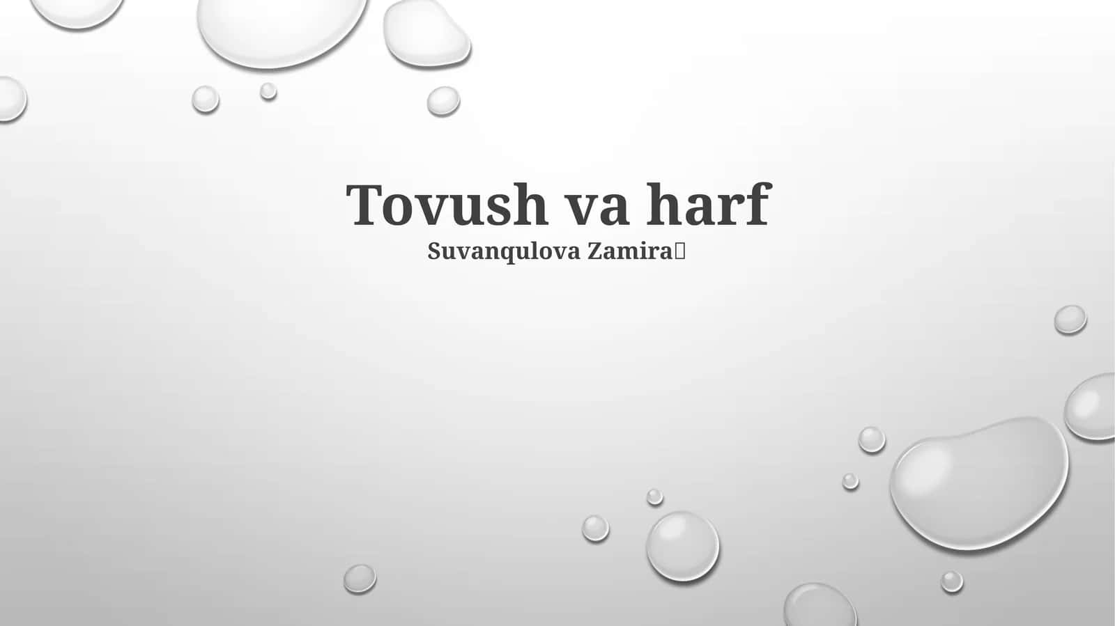 Tovush va harf