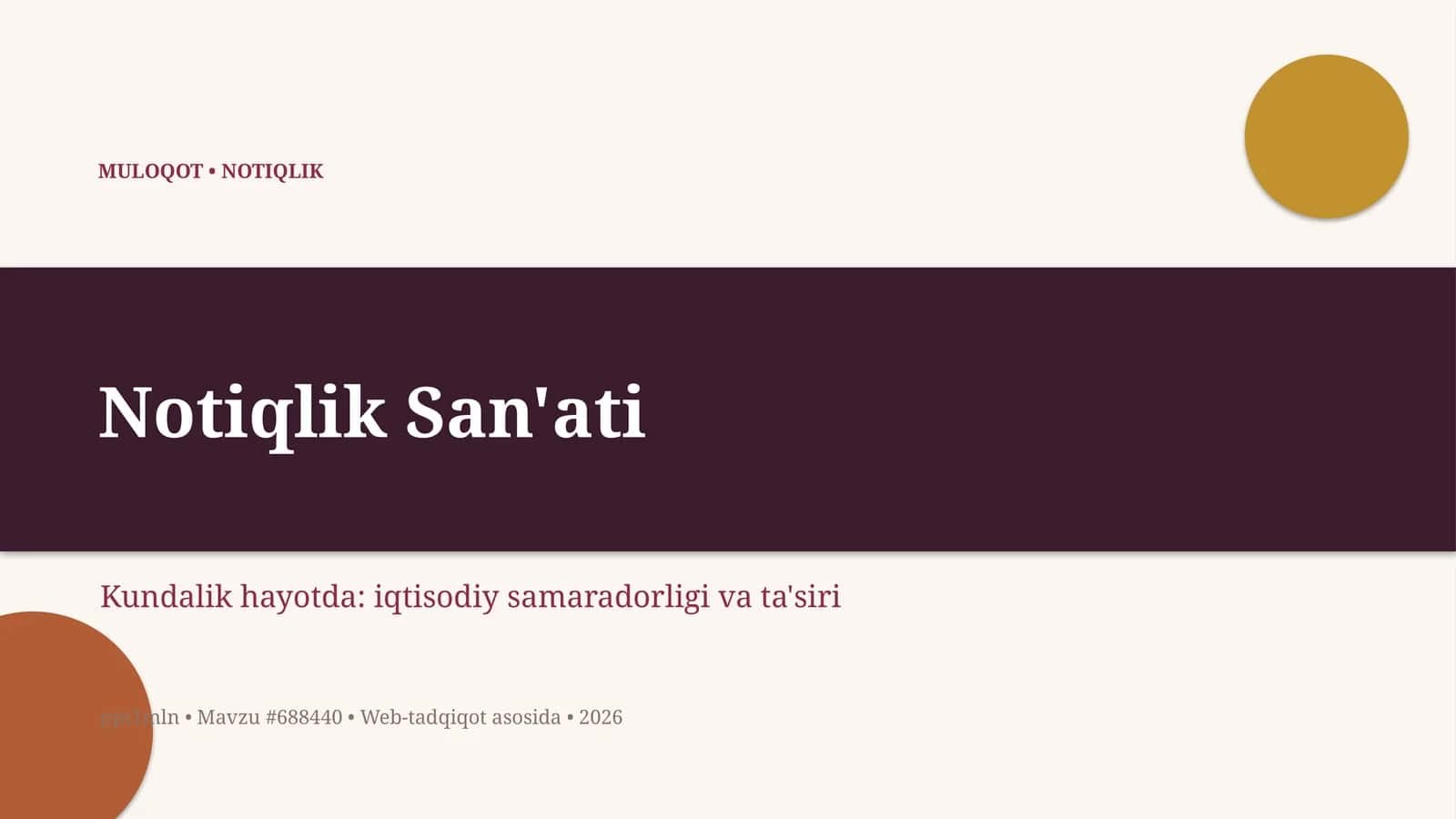 Notiqlik San'ati