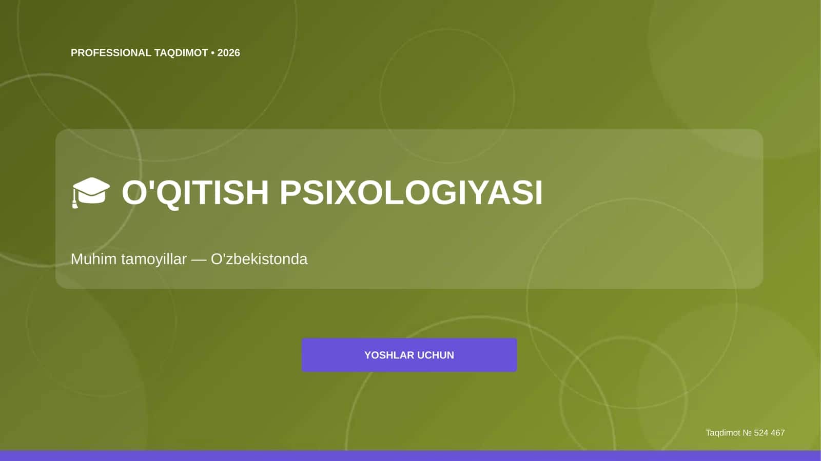 O'QITISH PSIXOLOGIYASI