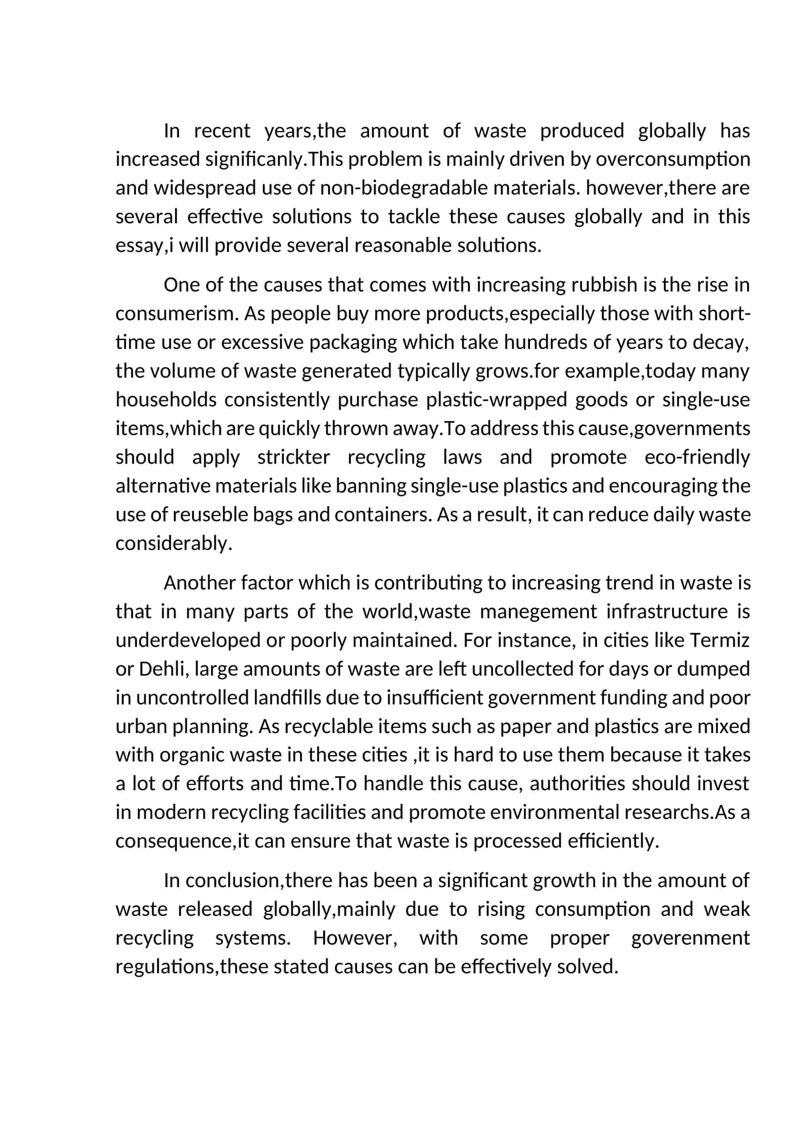 Effective Solutions to Global Waste Problem