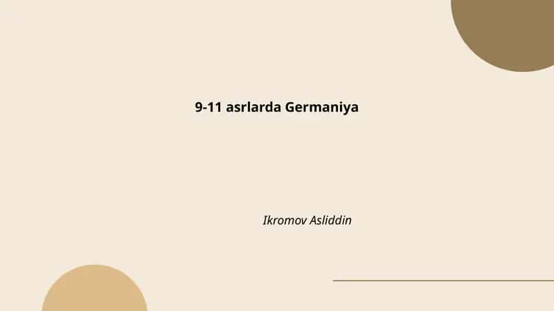 9-11 asrlarda Germaniya