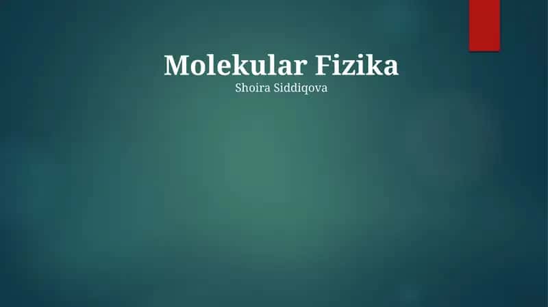 Molekular Fizika