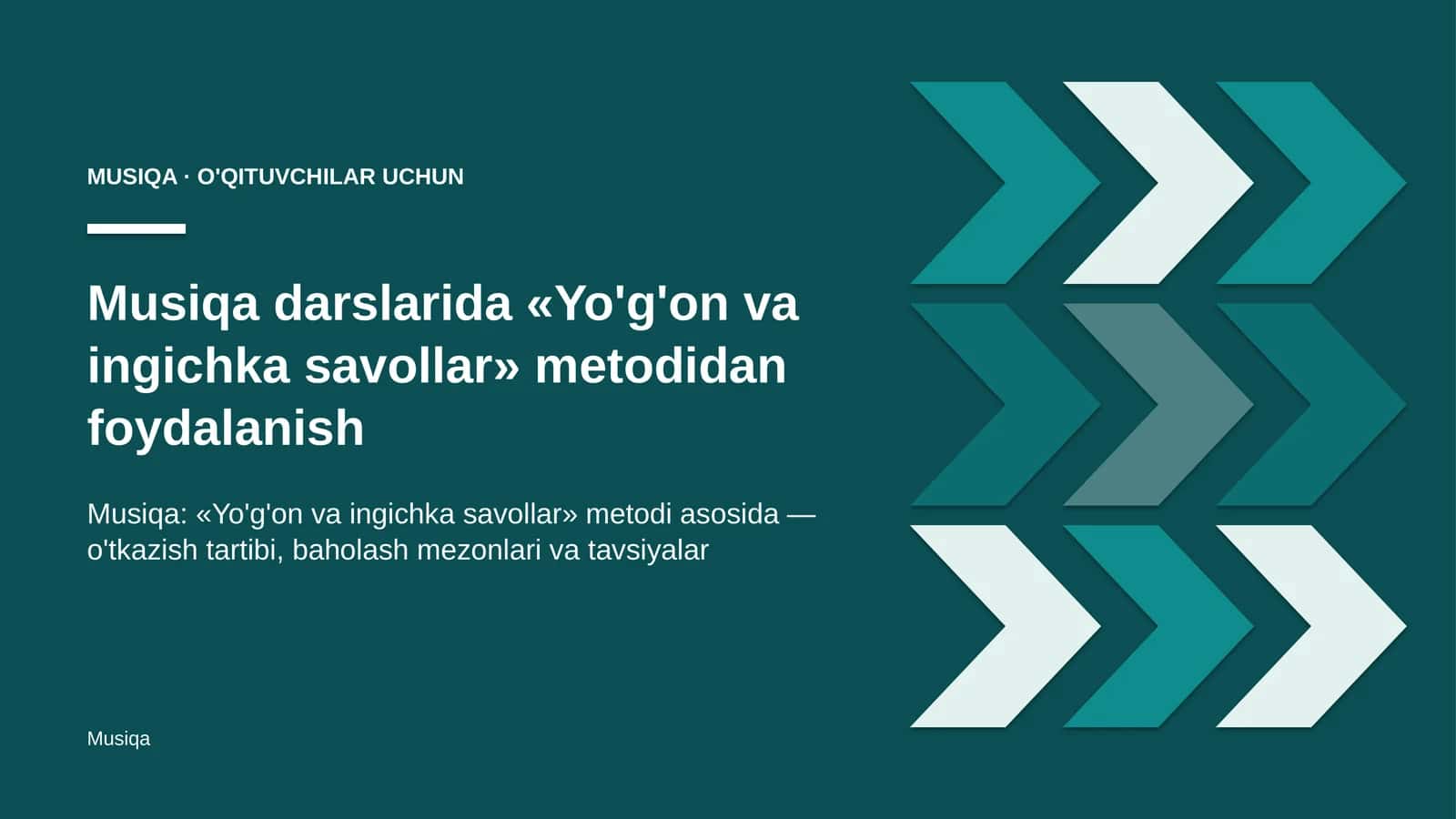 musiqa darslarida yo'g'on va ingichka savollar metodidan foydalanish 9733