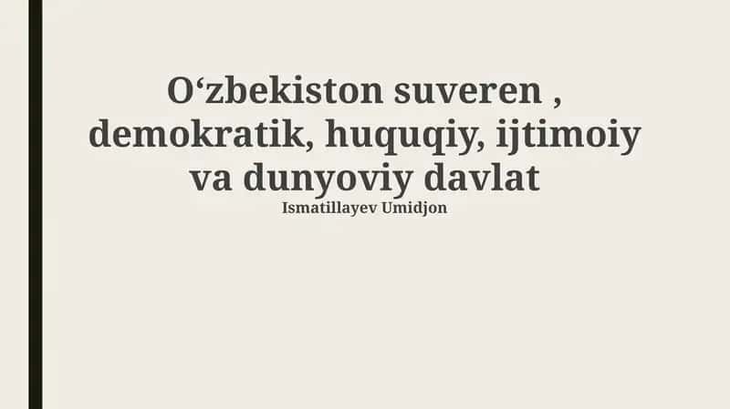 Oʻzbekistonning Suverenligi