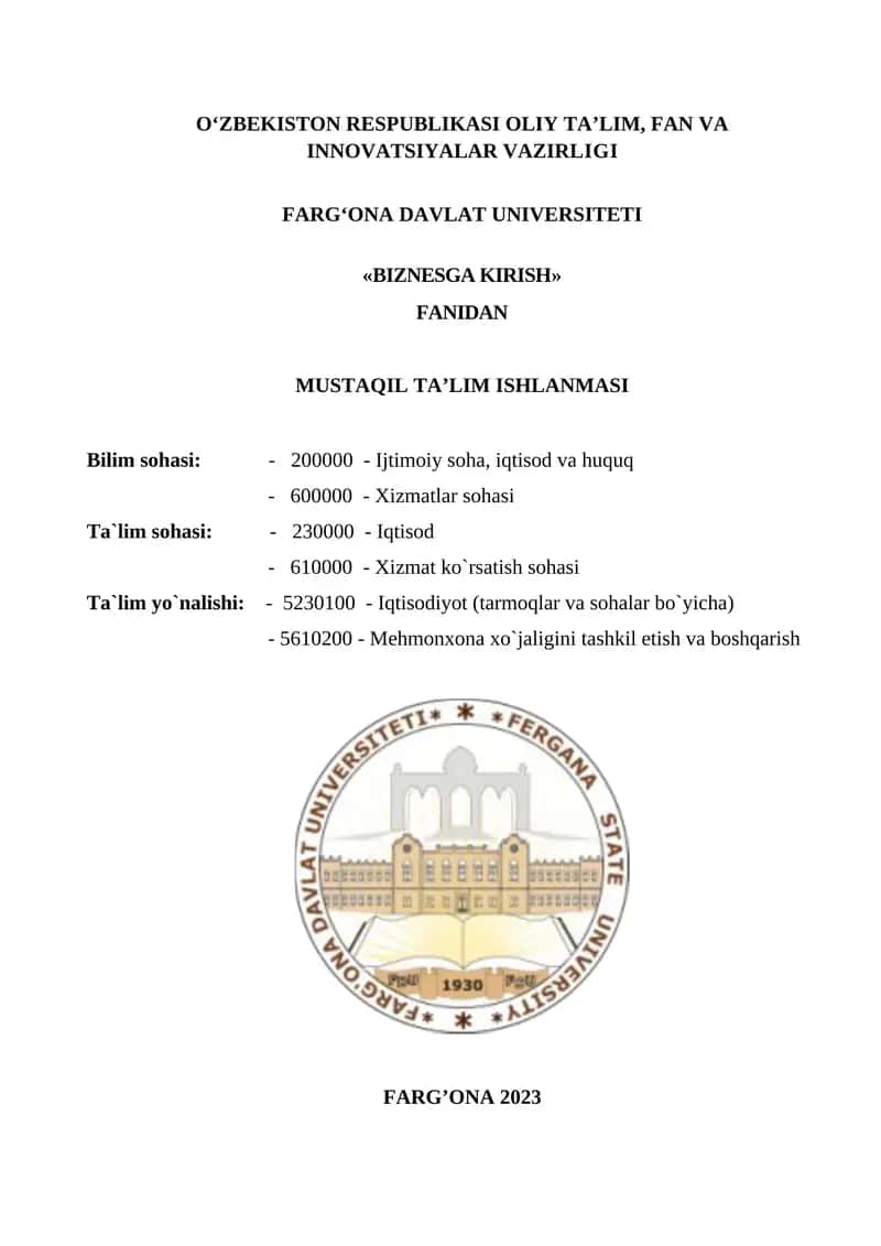 MUSTAQIL TA`LIMNI TASHKIL ETISHNING SHAKL VA MAZMUNI