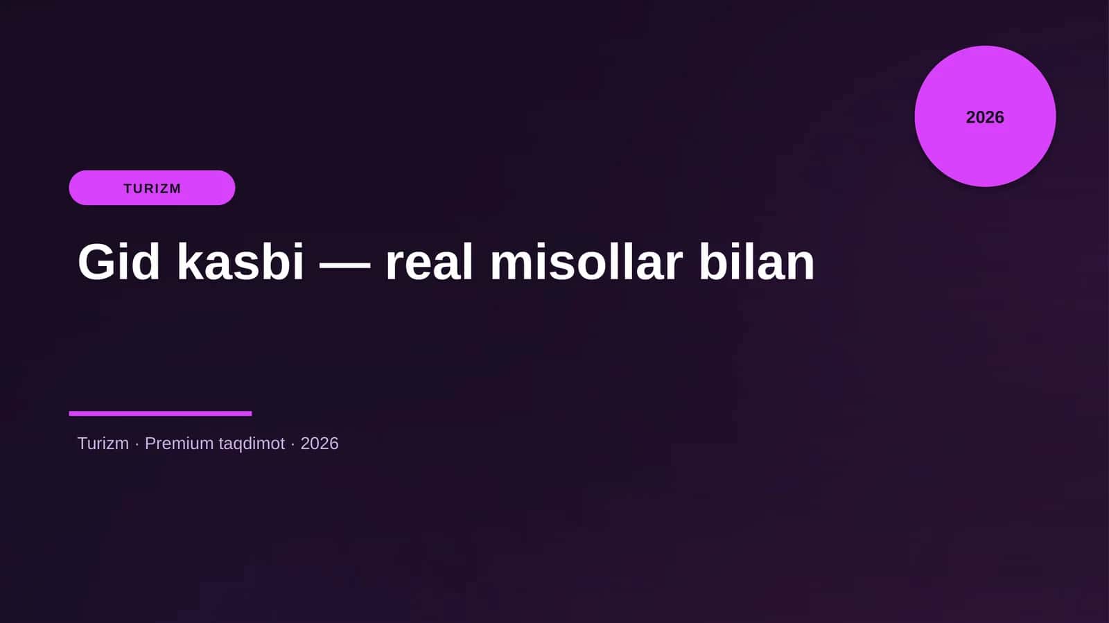 Gid kasbi - real misollar bilan