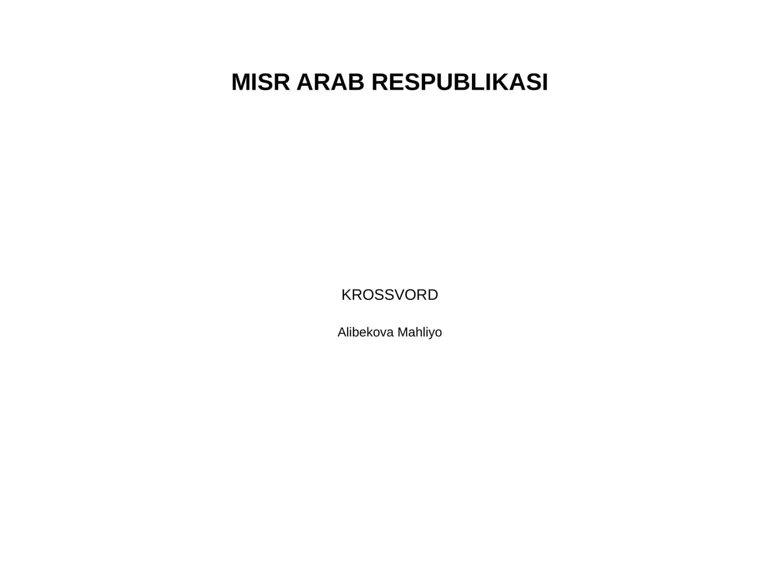 MISR ARAB RESPUBLIKASI