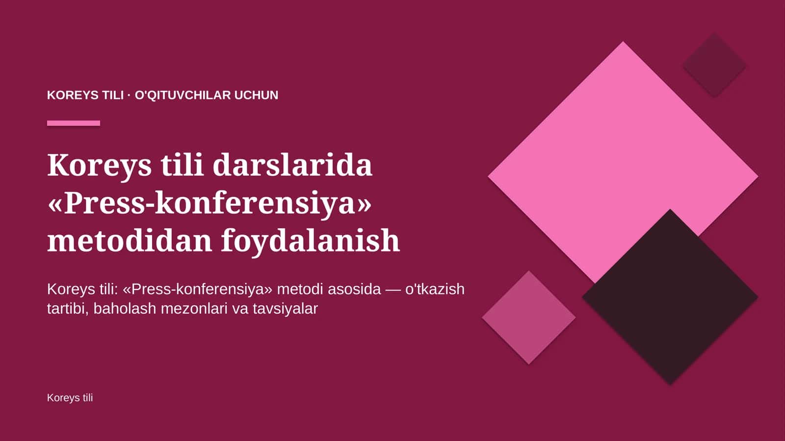 koreys tili darslarida press konferensiya metodidan foydalanish 5843